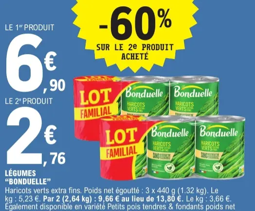 Offre: Légumes "Bonduelle"