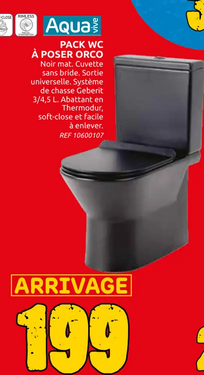 Offre: Pack wc à poser orco