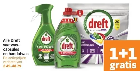 Aanbieding: Alle Dreft vaatwascapsules en handafwas
