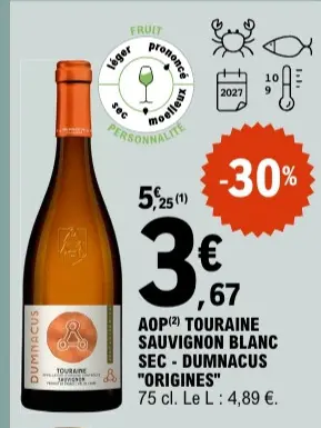 Promotie: Touraine sauvignon blanc sec