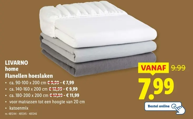 Aanbieding: Flanellen hoeslaken