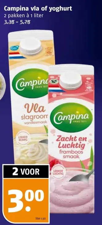 Aanbieding: Campina vla of yoghurt