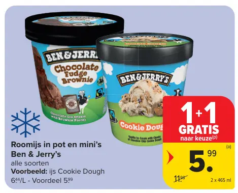 Promotie: Roomijs in pot en mini's