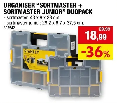 Promotie: Stanley Sortmaster + Sortmaster Junior organizer