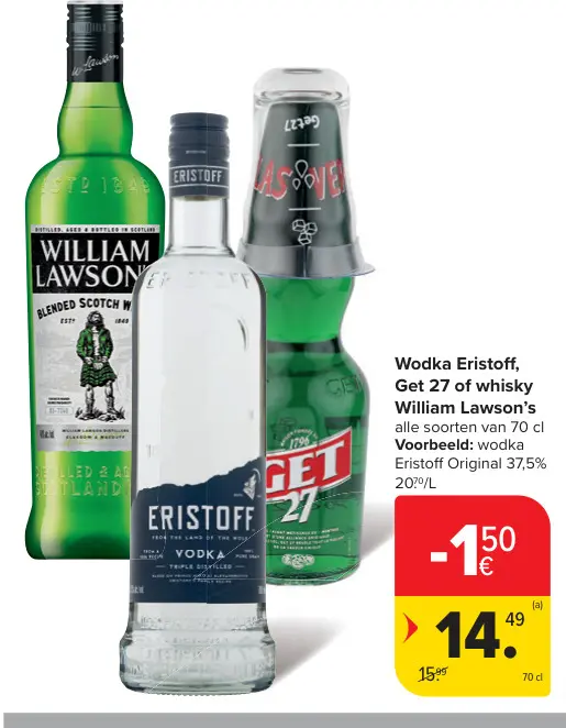 Promotie: Wodka Eristoff, Get 27 of whisky William Laws
