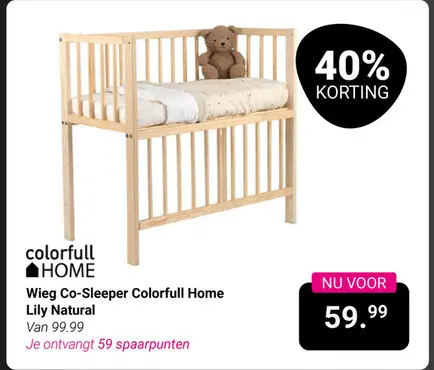 Aanbieding: Wieg Co-Sleeper Lily Natural