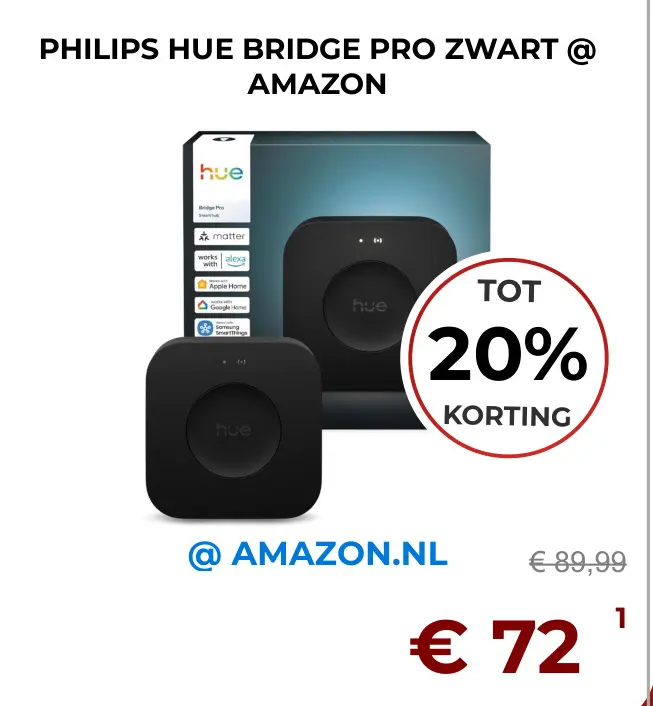 Aanbieding: PHILIPS HUE BRIDGE PRO ZWART @ AMAZON
