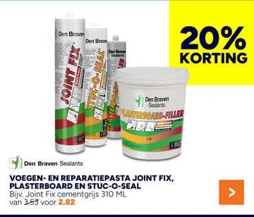 Aanbieding: Voegen- en reparatiepasta joint fix, plasterb