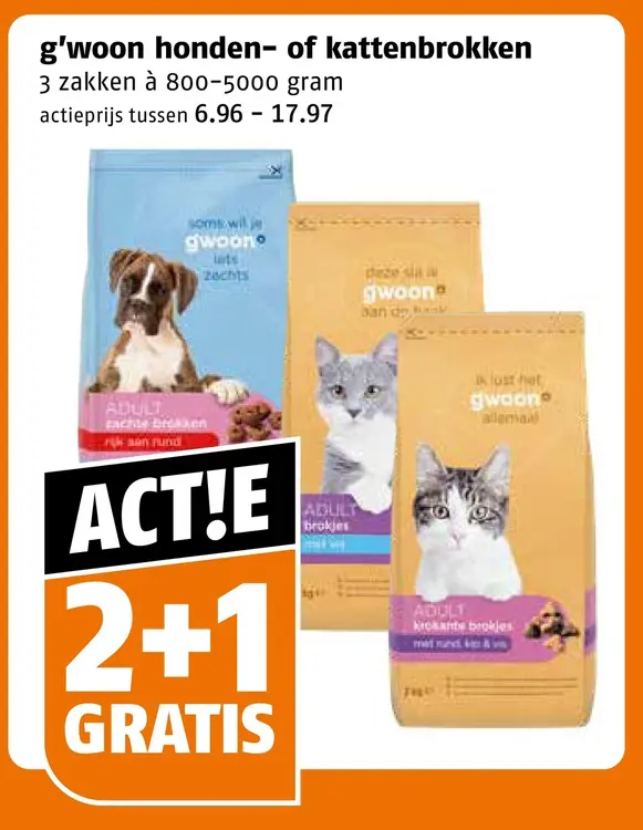 Aanbieding: Honden- of kattenbrokken