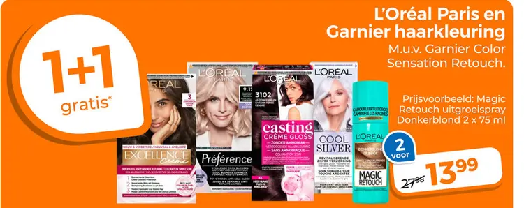 Aanbieding: L'Oréal Paris en Garnier haarkleuring