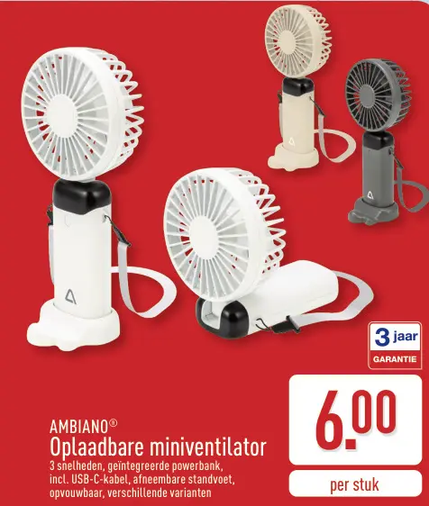 Promotie: Oplaadbare miniventilator