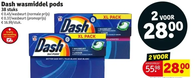 Promotie: Dash wasmiddel pods