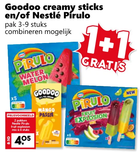 Aanbieding: Goodoo creamy sticks en/of Nestlé Pírulo