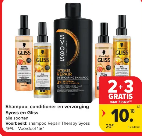Promotie: Shampoo, conditioner en verzorging
