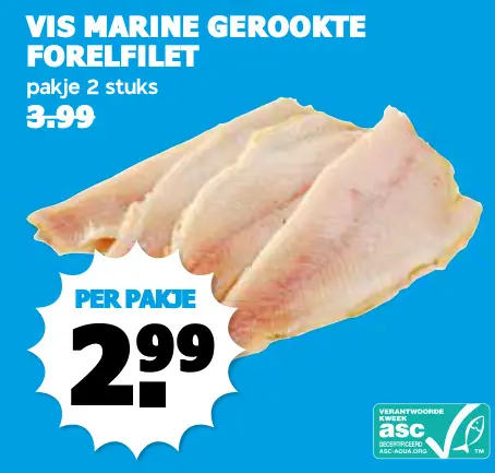 Aanbieding: Vis marine gerookte forelfilet