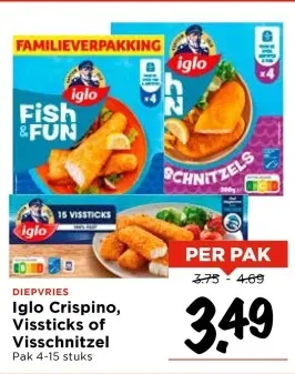 Aanbieding: Crispino, Vissticks of Visschnitzel