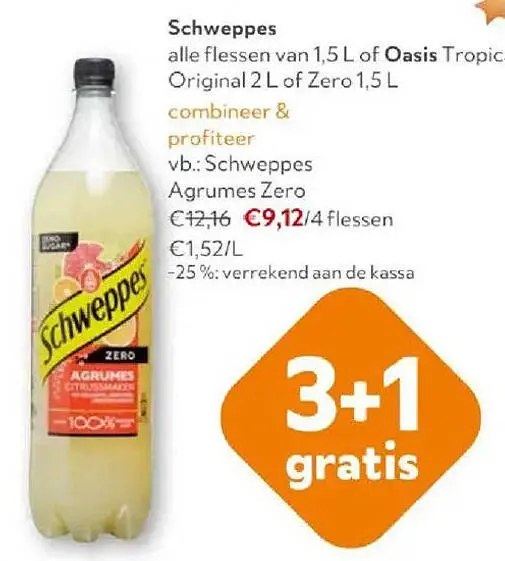 Promotie: Schweppes Agrumes Zero