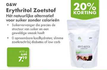 Aanbieding: G&W Erythritol Zoetstof