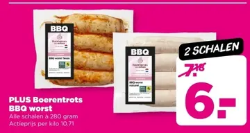 Aanbieding: PLUS Boerentrots BBQ worst