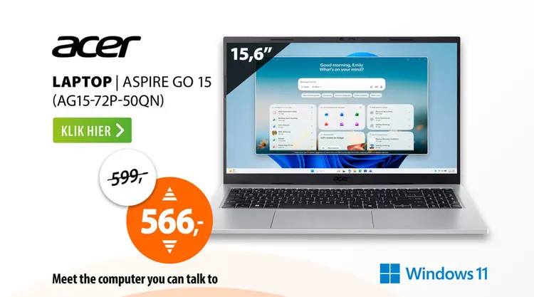 Aanbieding: Acer Aspire Go 15 (AG15-72P-50QN)