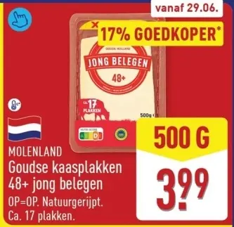 Aanbieding: Goudse kaasplakken 48+ jong belegen