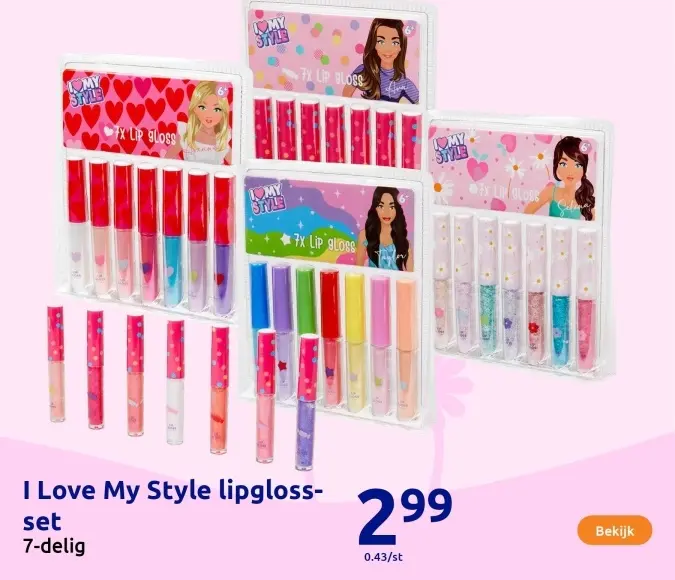 Aanbieding: I Love My Style lipgloss-set