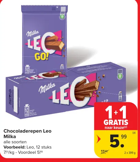 Promotie: Chocoladerepen Leo