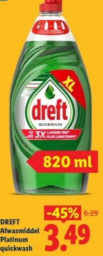 Aanbieding: Afwasmiddel Platinum quickwash