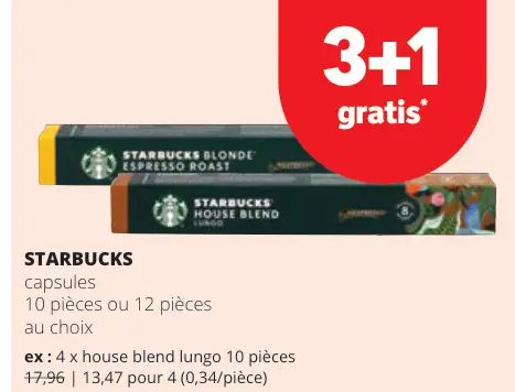 Offre: STARBUCKS capsules