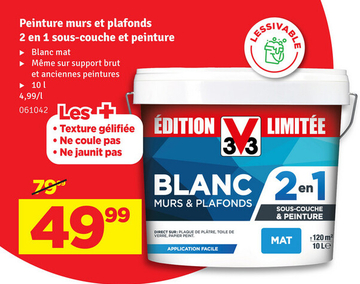 Aanbieding: Peinture murs et plafonds 2 en 1 sous-couche 