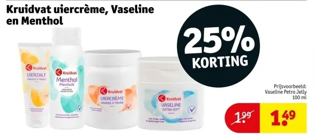 Aanbieding: Uiercrème, Vaseline en Menthol