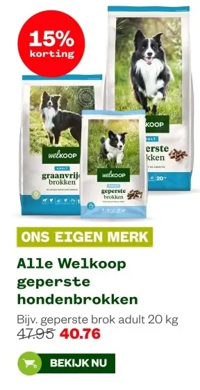 Aanbieding: Alle Welkoop geperste hondenbrokken