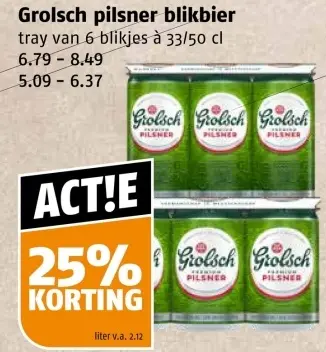 Aanbieding: Grolsch pilsner blikbier