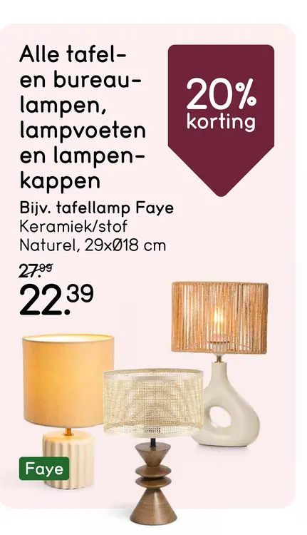 Aanbieding: tafellamp Faye
