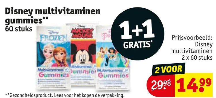 Aanbieding: Disney multivitaminen gummies
