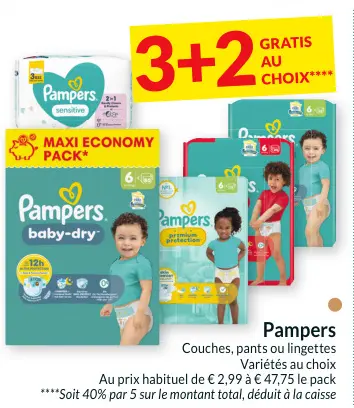 Offre: Couches, pants ou lingettes