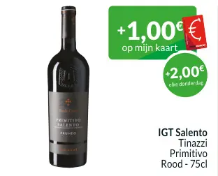 Promotie: IGT Salento Tinazzi Primitivo Rood