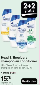 Aanbieding: Head & Shoulders shampoo en conditioner