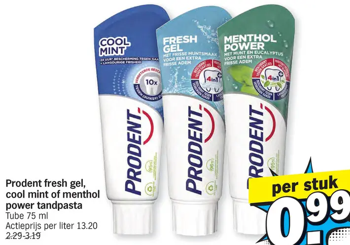 Promotie: Fresh gel, cool mint of menthol power tandpasta
