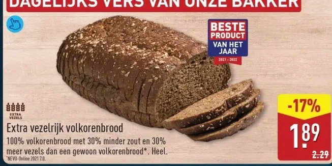 Aanbieding: Extra vezelrijk volkorenbrood