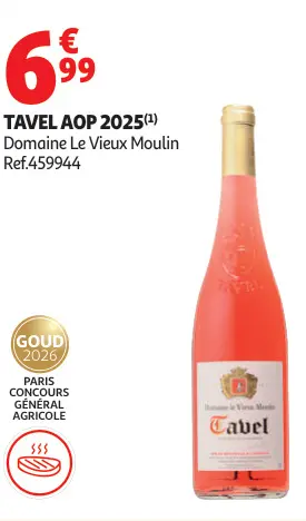Promotie: Domaine Le Vieux Moulin Tavel AOP 2025