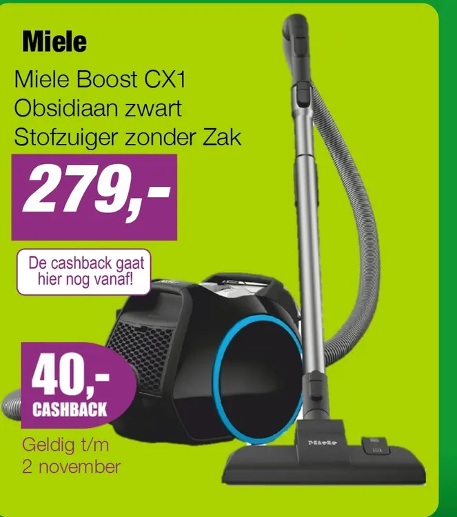 Aanbieding: Miele Boost CX1 Obsidiaan zwart Stofzuiger zonder Zak
