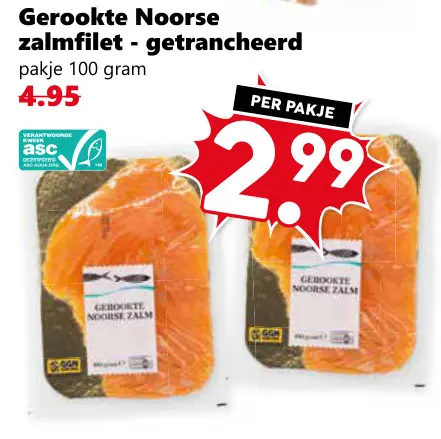 Aanbieding: Gerookte Noorse zalmfilet - getrancheerd