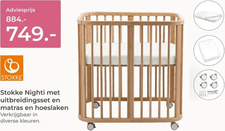 Aanbieding: Nighti met uitbreidingsset en matras en hoeslaken