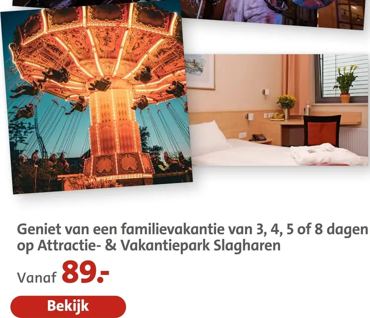 Aanbieding: Attractie- & Vakantiepark Slagharen Familievakantie van 3, 4, 5 of 8 dagen op Attractie- & Vakantiepark Slagharen