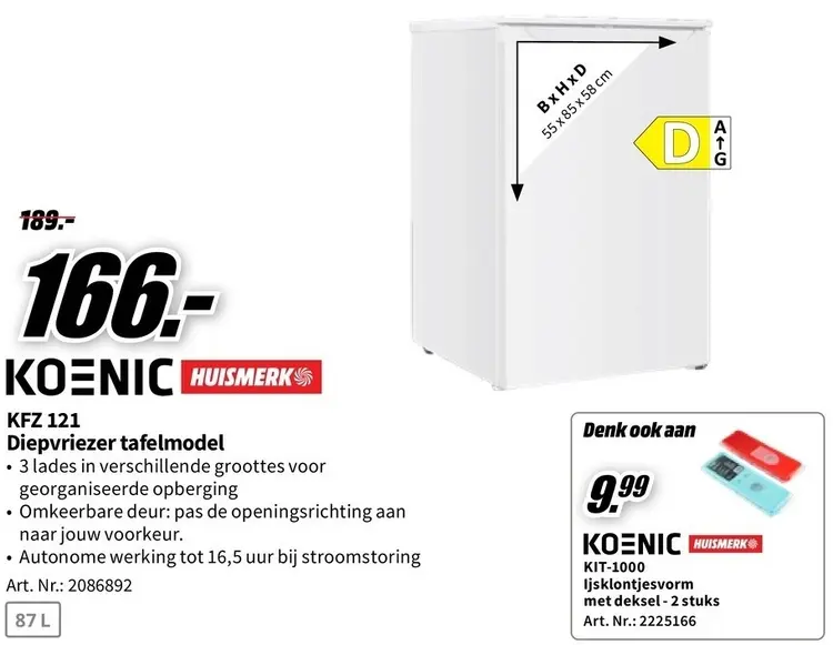 Promotie: Diepvriezer tafelmodel