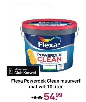 Aanbieding: Flexa Powerdek Clean muurverf mat wit