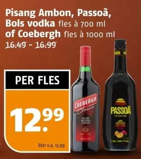 Aanbieding: Pisang Ambon, Passoã, Bols vodka of Coebergh