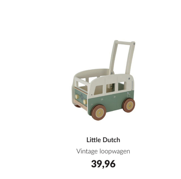 Aanbieding: Little Dutch Vintage Loopwagen - Groen
