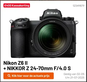 Aanbieding: Nikon Z6 II + NIKKOR Z 24-70mm F/4.0 S